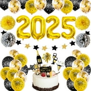 New Years Eve Party Supplies 2025 Set, Pack of 39 | 2025 Balloon Numbers, New Year Foil Balloons | NYE Decorations 2025, New Years Decorations 2025